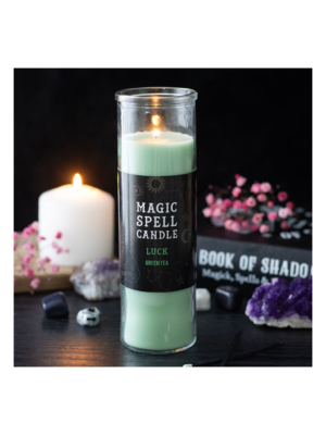 Luck Green Tea Magic Spell Tube Candle - Witchcraft Ritual