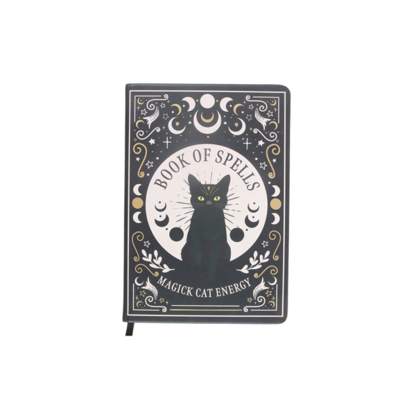 Black Cat Magick Book of Spells A5 Notebook with Pen