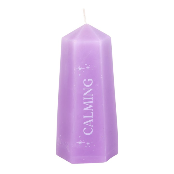 Calming Crystal Candle with Rough Amethyst - Meditation Decor - View 3
