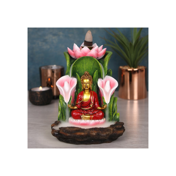 Colourful Buddha Backflow Incense Burner - Meditation Decor - View 4