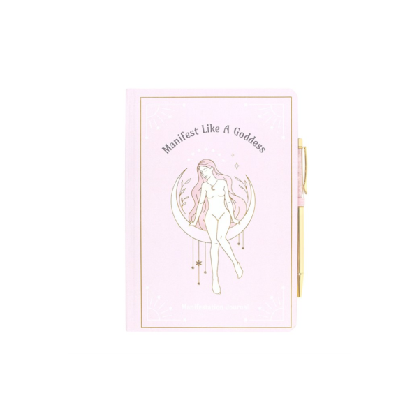 Goddess Energy A5 Manifestation Journal and Rose Quartz Crystal Pen - Meditation Decor - View 2