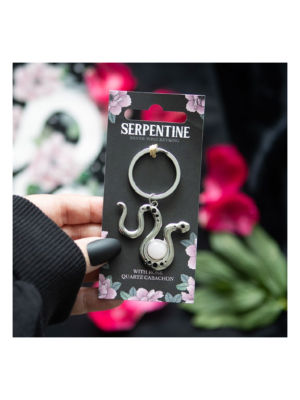 Snake Keyring with Rose Quartz Crystal