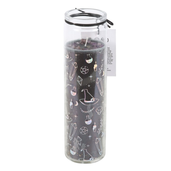 Crystal Witch Jasmine Tube Candle with Amethyst Chips - Witchcraft Ritual - View 4