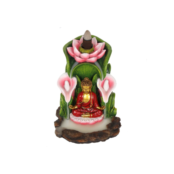 Colourful Buddha Backflow Incense Burner - Meditation Decor - View 2