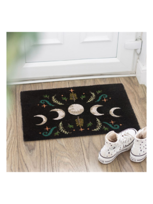 Black Dark Forest Moon Phase Doormat - Witchcraft Ritual