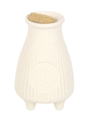 Cream Ribbed Palo Santo Brick Burner