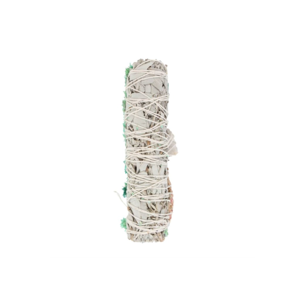 6in Ritual Wand Smudge Stick with White Sage, Abalone and Quartz - Witchcraft Ritual - View 3