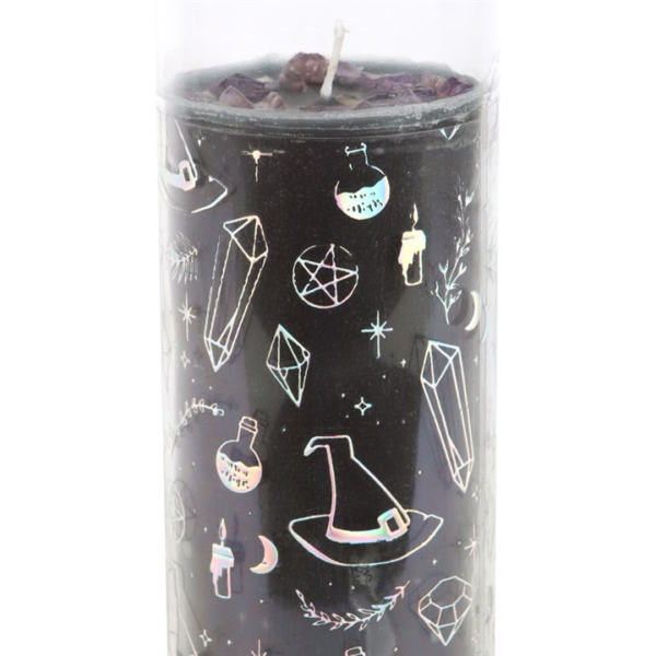 Crystal Witch Jasmine Tube Candle with Amethyst Chips - Witchcraft Ritual - View 5