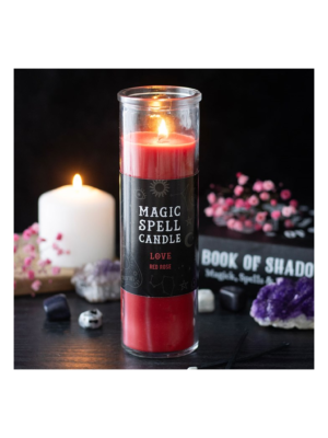 Love Red Rose Magic Spell Tube Candle - Witchcraft Ritual