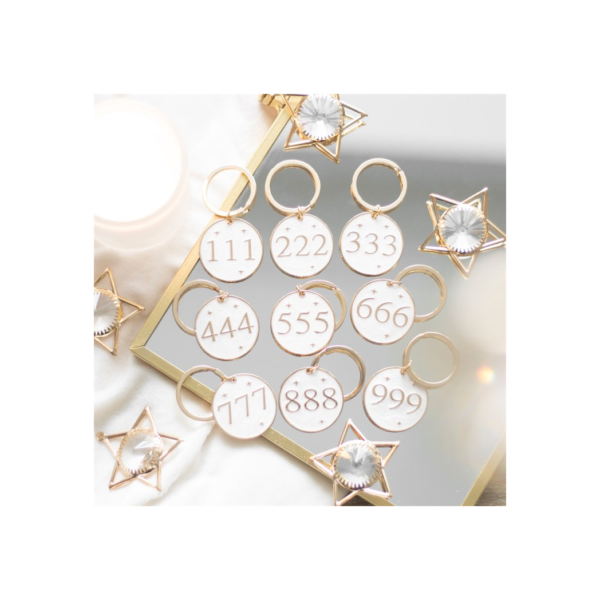Pack of 9 Angel Number Keyrings - Spiritual Home Decor - View 4
