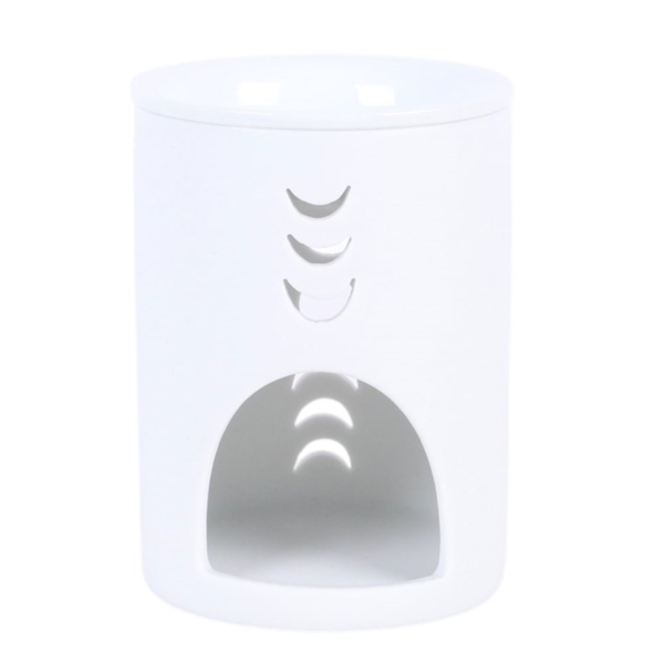 White Moon Phase Cut Out Oil Burner and Wax Warmer - Witchcraft Ritual - View 4