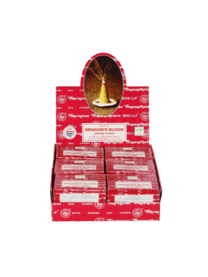Set of 12 Dragons Blood Dhoop Incense Cones by Satya (6/30) Set of 12 Dragons Blood Dhoop Incense Cones by Satya (6/30) - Aromatherapy