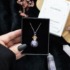 Calming Amethyst Crystal Chip Potion Bottle Necklace Calming Amethyst Crystal Chip Potion Bottle Necklace - Witchcraft Ritual