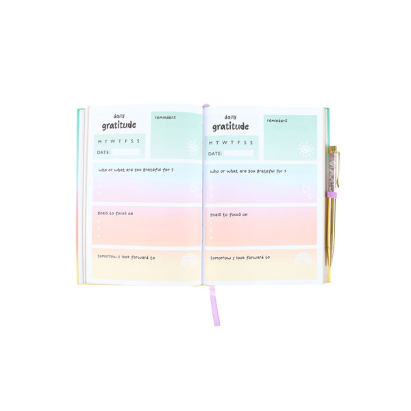 Multicoloured Gratitude Journal with Amethyst Pen - Meditation Decor - View 6