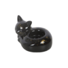 Black Cat Magick Curled Cat Tealight Holder