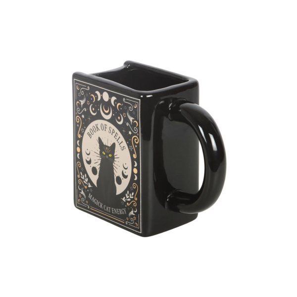 Black Cat Magick Book of Spells Book Shaped Mug