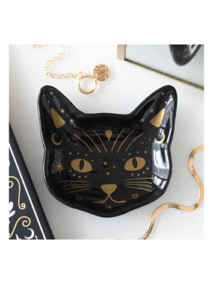 Magick Black Cat Face Trinket Dish