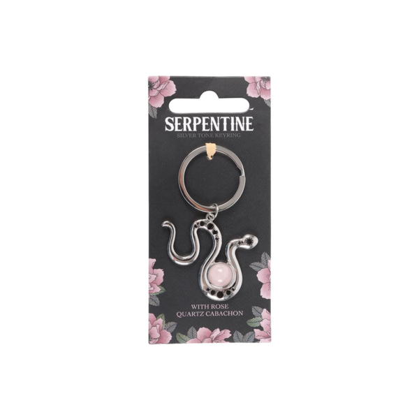 Snake Keyring with Rose Quartz Crystal