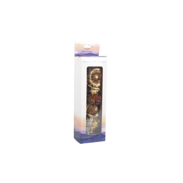 9in Ritual Wand Smudge Stick with Rosemary, Palo Santo and Red Jasper