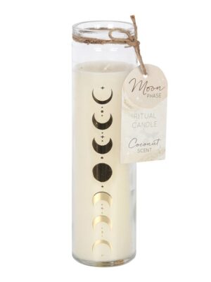 Coconut Moon Phase Candle in Glass Tube Coconut Moon Phase Candle in Glass Tube - Witchcraft Ritual