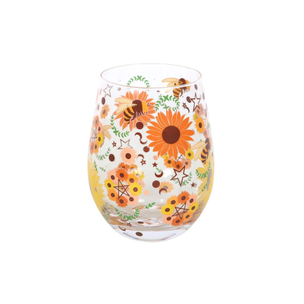 Bee Radiant Print Stemless Glass
