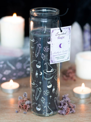 Crystal Witch Jasmine Tube Candle with Amethyst Chips Crystal Witch Jasmine Tube Candle with Amethyst Chips - Witchcraft Ritual