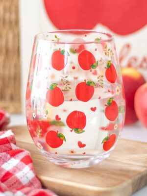 Apple Print Stemless Glass - Spiritual Home Decor