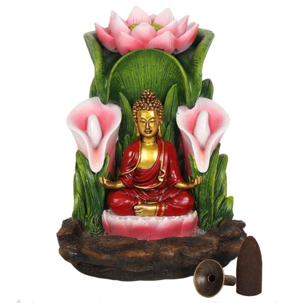 Colourful Buddha Backflow Incense Burner - Meditation Decor - View 3