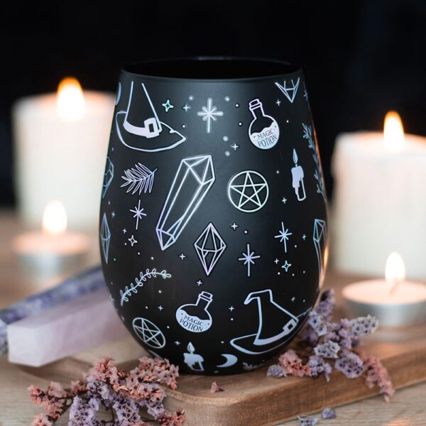 Crystal Witch Print Stemless Glass Crystal Witch Print Stemless Glass - Witchcraft Ritual