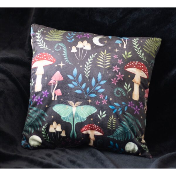 35cm Square Dark Forest Print Cushion - Gothic Decor