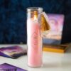 Mystic Rose Tube Candle with Rose Quartz Crystals - Meditation Decor
