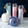 Mystic Rose Tube Candle with Rose Quartz Crystals - Meditation Decor - View 5