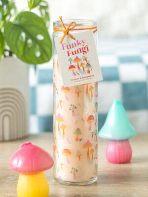 Funky Fungi Mushroom Print Tube Candle - Aromatherapy