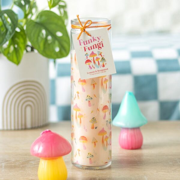 Funky Fungi Mushroom Print Tube Candle Funky Fungi Mushroom Print Tube Candle - Aromatherapy