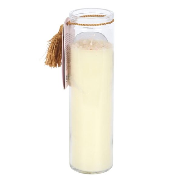 Aphrodite Goddess Tube Candle with Rose Quartz Crystals - Meditation Decor - View 3