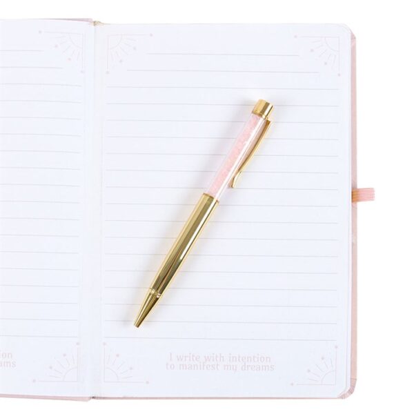 Goddess Energy A5 Manifestation Journal and Rose Quartz Crystal Pen - Meditation Decor - View 4
