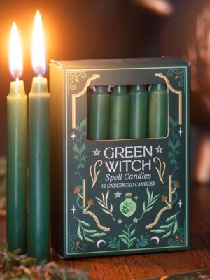 Pack of 12 Green Witch Spell Candles Pack of 12 Green Witch Spell Candles - Witchcraft Ritual