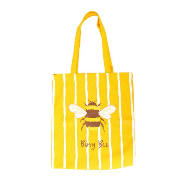 Striped Busy Bee Tote Bag - Spiritual Home Decor - View 2