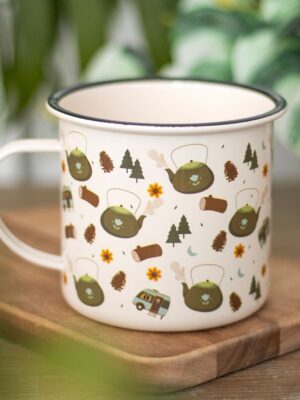 Camping Print Enamel Mug Camping Print Enamel Mug - Ceramic Mug