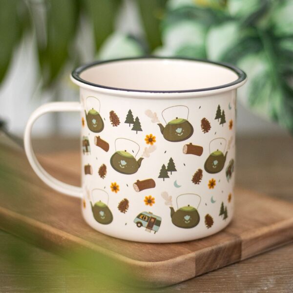 Camping Print Enamel Mug Camping Print Enamel Mug - Ceramic Mug