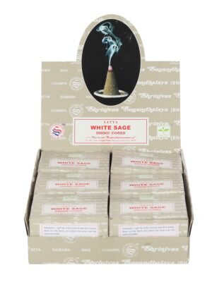 Set of 12 White Sage Dhoop Cones by Satya (6/30) - Spiritual Home Decor