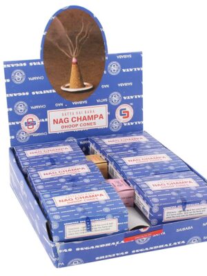 Set of 12 Nagchampa Dhoop Cones by Satya (6/30) - Spiritual Home Decor