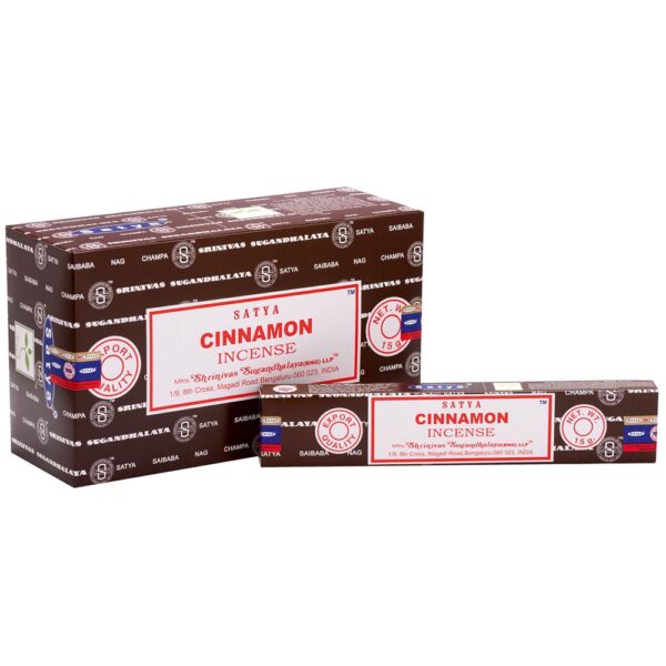 Set of 12 Cinnamon Incense Sticks by Satya (12/50) - Aromatherapy
