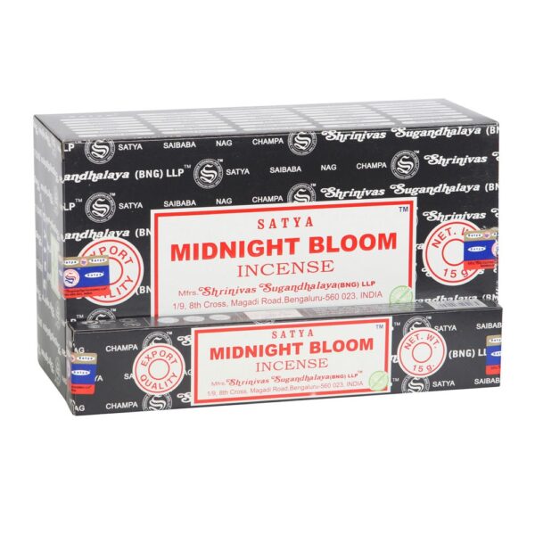 Set of 12 Midnight Bloom Incense Sticks by Satya (12/50) - Aromatherapy