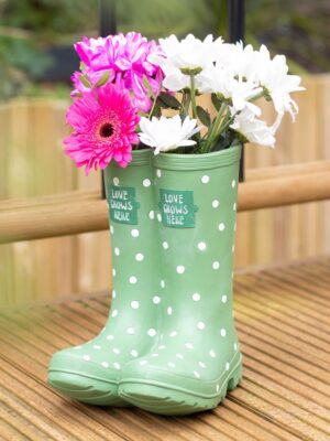 Light Green Welly Boot Planter - Spiritual Home Decor