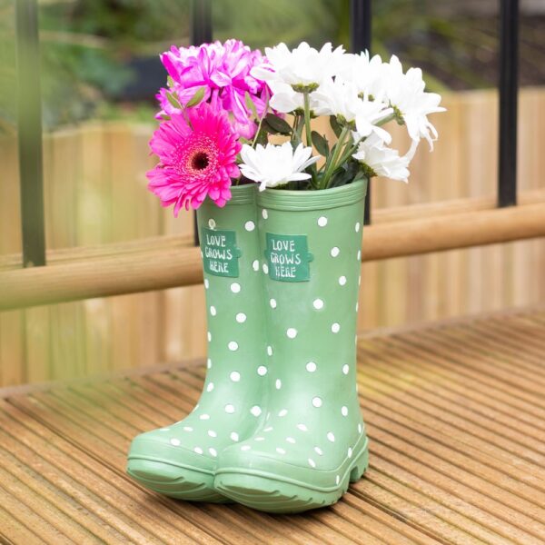 Light Green Welly Boot Planter Light Green Welly Boot Planter - Spiritual Home Decor