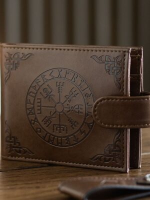 Viking Compass Faux Leather Wallet - Spiritual Home Decor