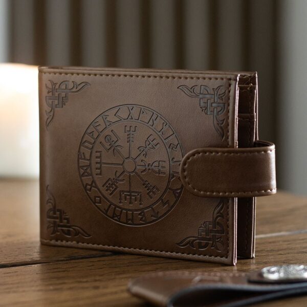 Viking Compass Faux Leather Wallet - Spiritual Home Decor