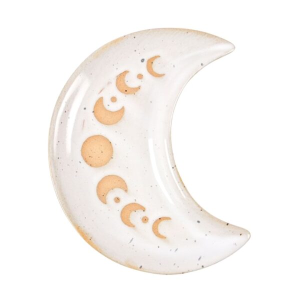 12cm Moon Phase Crescent Ceramic Trinket Tray - Witchcraft Ritual