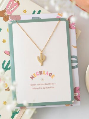 Cactus Necklace on Greeting Card Cactus Necklace on Greeting Card - Jewelry